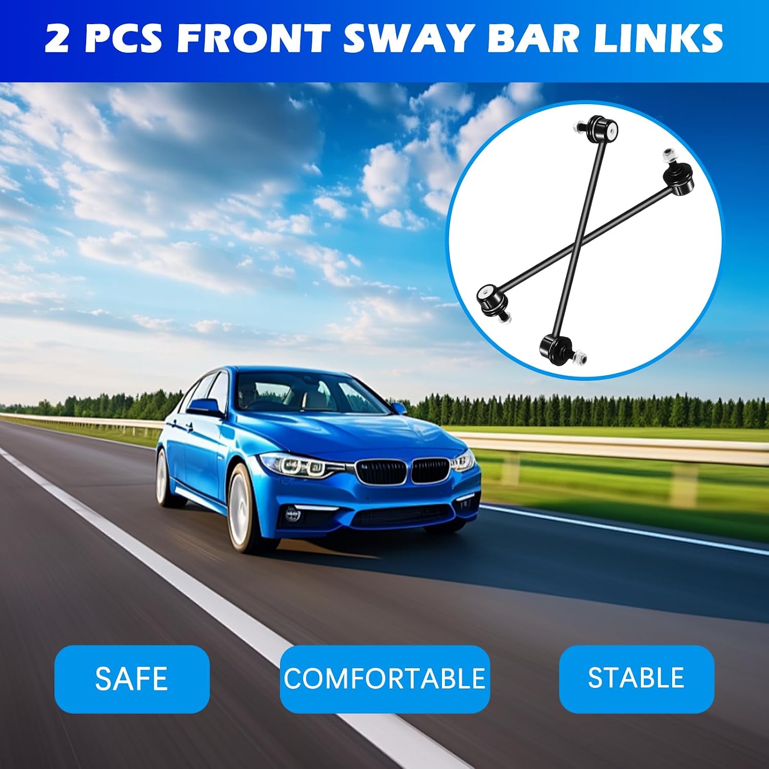 2Pcs Front Sway Bar Links Compatible with Toyota RAV4 2001-2005, Ford Escape 2005-2012, Mitsubishi Endeavor 2004-2011 - Replaces K80296