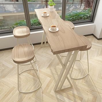 Solid Wood Bar Table,Minimalist Modern Narrow Long Table,Multifunctional for Home Room Divider/Window Seat/Cafe Milk Tea Shop,Chairs are not Included(140x45x105cm/55.1x17.7x41.3in)