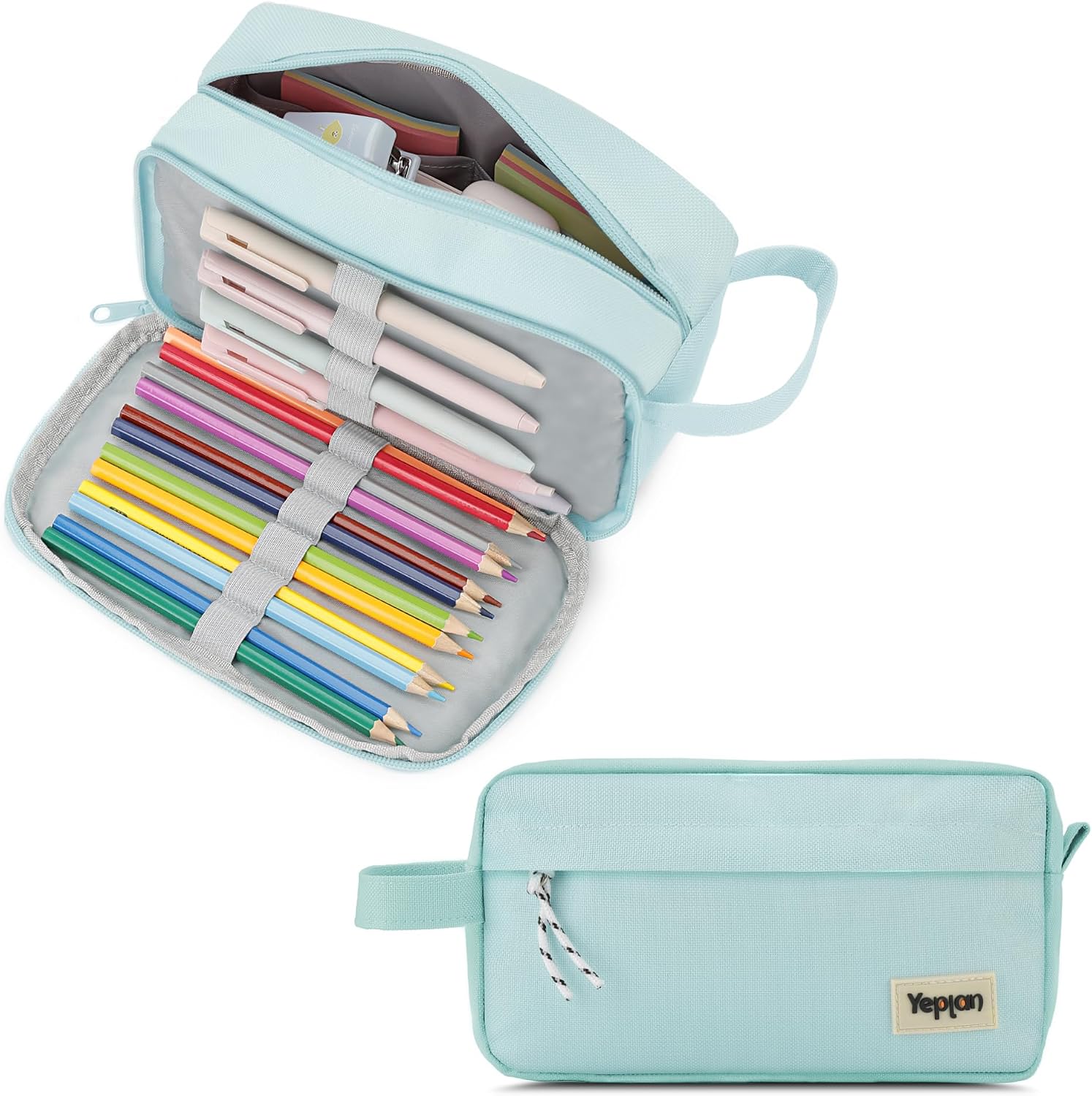 Yeplan Blue Cute Pencil Case | Large Capacity pencil pouch, pencil bag, Durable Light Weight Material, Stationery Storage and Organizer, Fits All Ages