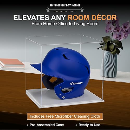 Vista 459 de Better Display Cases Versátil vitrina de acrílico transparente - Caja rectangular grande con base blanca 18" x 12" x 3" (BK09)