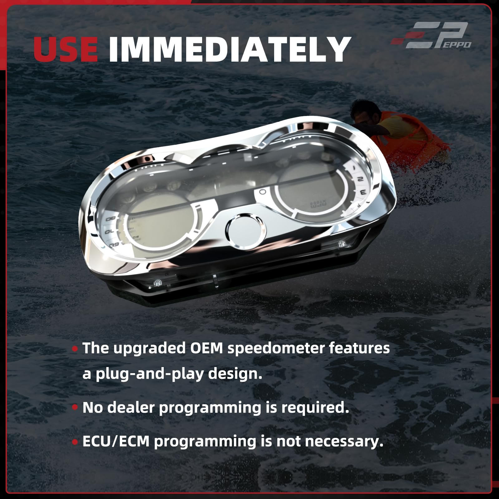 278002270 Jauge de compteur de vitesse LCD améliorée compatible avec Sea Doo GTX RXP RXT 2006-2011, aucune programmation nécessaire, design Plug and Play, remplace OEM # 278002144