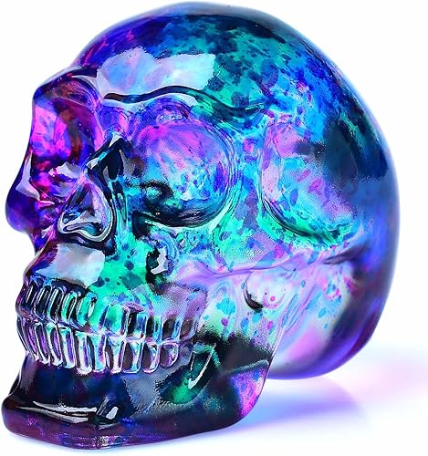 Miniatura 1 de Estatuas de cabeza de calavera de cristal, figuras de calavera K9, piedras preciosas de calavera de cristal, decoración de Halloween, regalos para