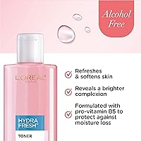 Vista 3 de L'Oreal Paris Skincare HydraFresh Toner Face Toner with Pro-Vitamin B5 for a Smoother, Brighter Complexion, 2 Count