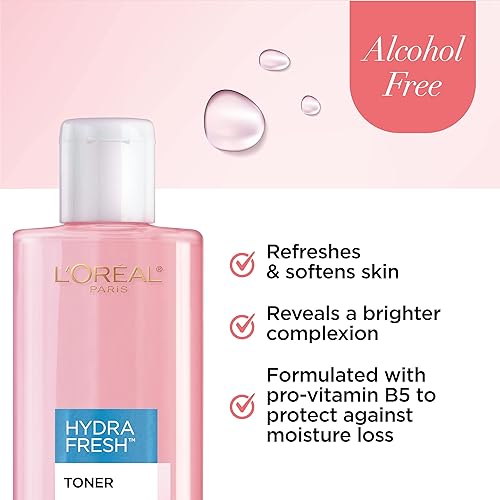 Miniatura 3 de LOreal Paris Skincare HydraFresh - Tónico facial tóner sin alcohol con provitamina B5 para una tez más suave y brillante 2 unidades