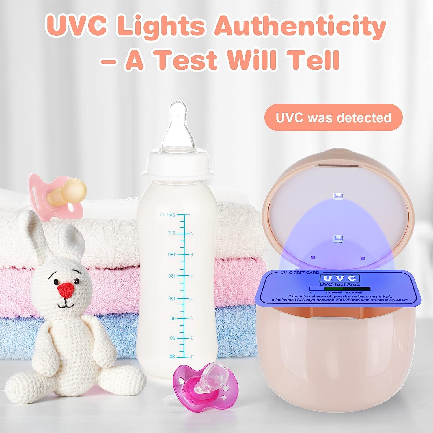 Tragbarer Sterilisator, Mini-UV-C-Desinfektionsbox für Schnuller, 99,99 % Sterilisation in 3 Minuten, USB-C wiederaufladbar, Mini-Sterilisatorbox für Baby-Schnuller, Flaschennippel und mehr (Blau)