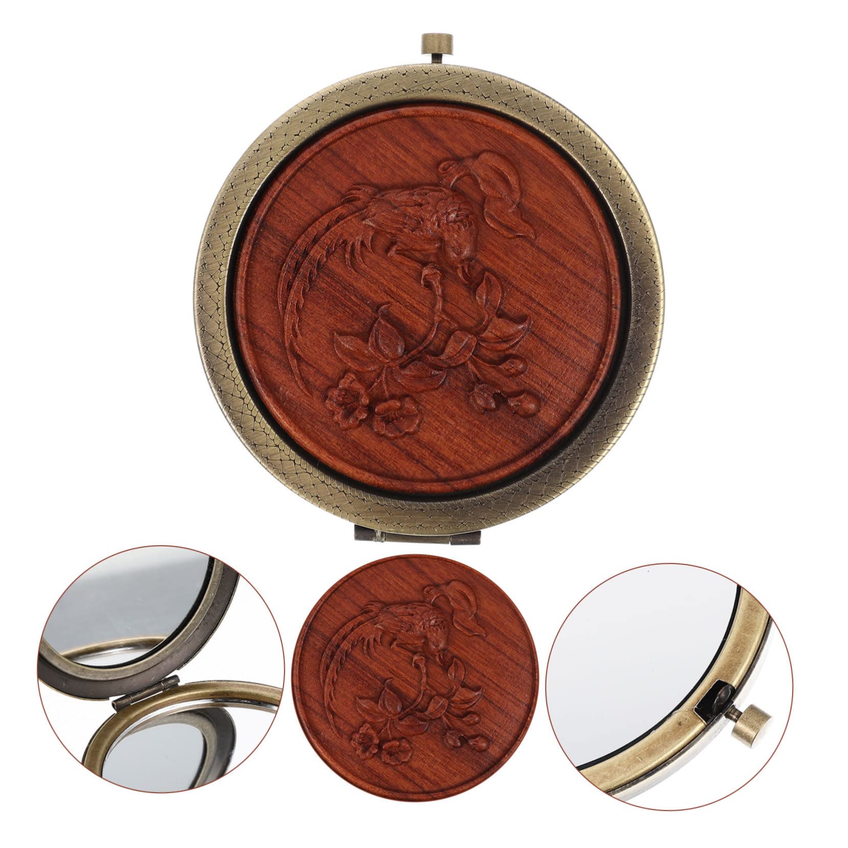 4 Pezzi Specchietto Vintage Doppio per Compatto e Portatile Accessorio per Viaggio per Donne e Ragazze