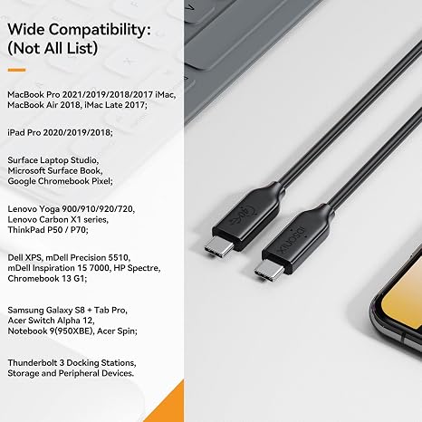 iDsonix [USB-IF Certified] USB 4 Cable 1ft Compatible with Thunderbolt 4 Cable Thunderbolt 3 Cable, 40Gbps USB4 Cable 100W Charging,8K or Dual 4K Display,for MacBook, iMac, Quest Link, eGPU