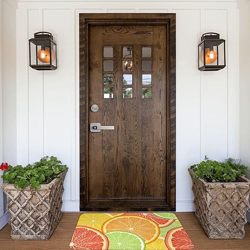 Miniatura 6 de AuLYn Alfombra de baño de espuma viscoelástica con rodajas de cítricos naranja pomelo, 24 x 16 pulgadas, ultra suave y antideslizante, absorbente de