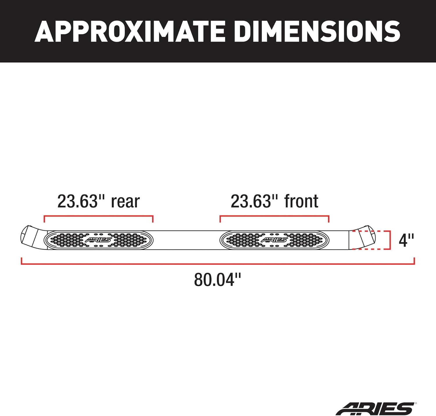 ARIES S224009 4-Inch Oval Black Steel Nerf Bars, Select Chevrolet Silverado, GMC Sierra 1500, 2500, 3500 HD