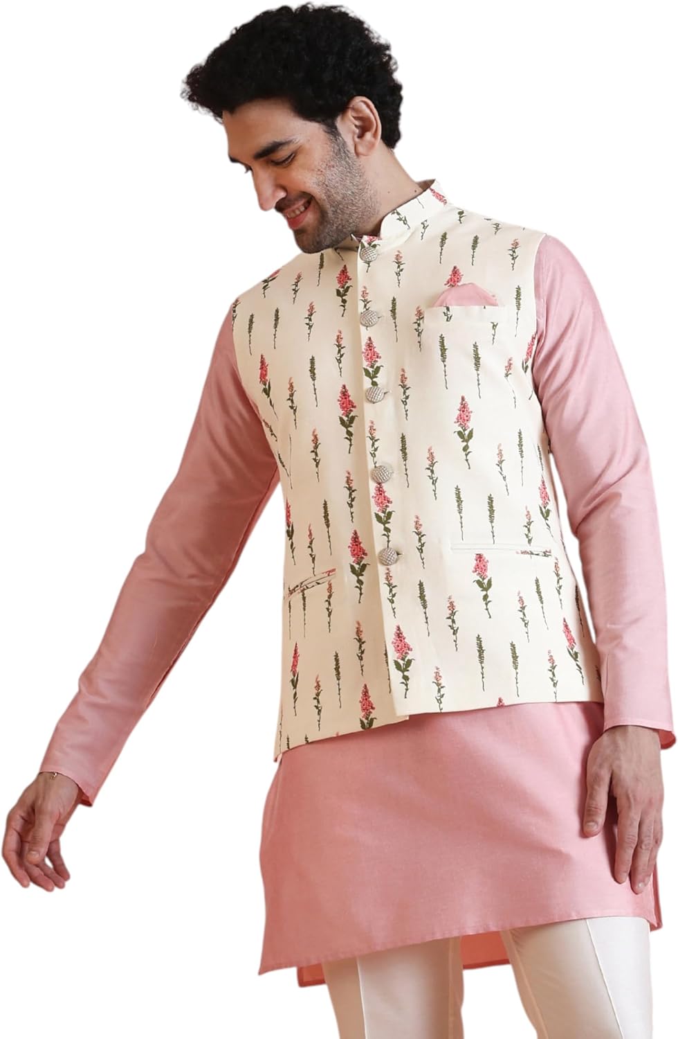 KISAH Men’s Printed Jacket | Traditional Outfit for Men | Festive & Wedding Ethnic Wear | Elegant & Comfortable