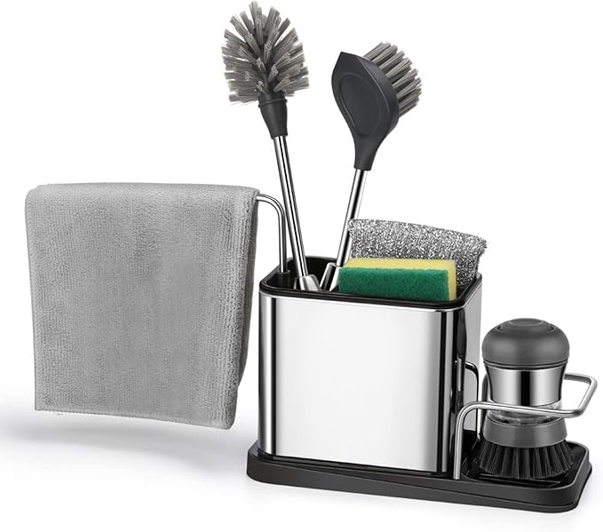 Kitchen Sink Caddy Organiser with Washing Up Brush Sink Tidy