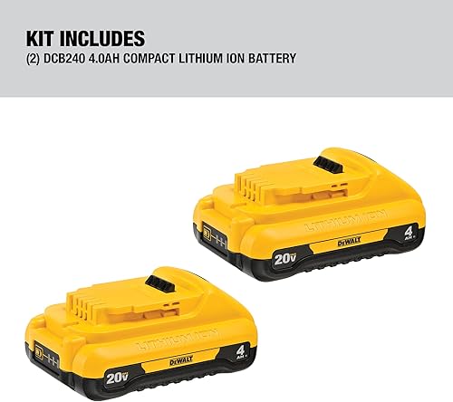 Miniatura 5 de DEWALT Paquete de 2 baterías de iones de litio de 20V MAX 4 Ah (DCB240-2)