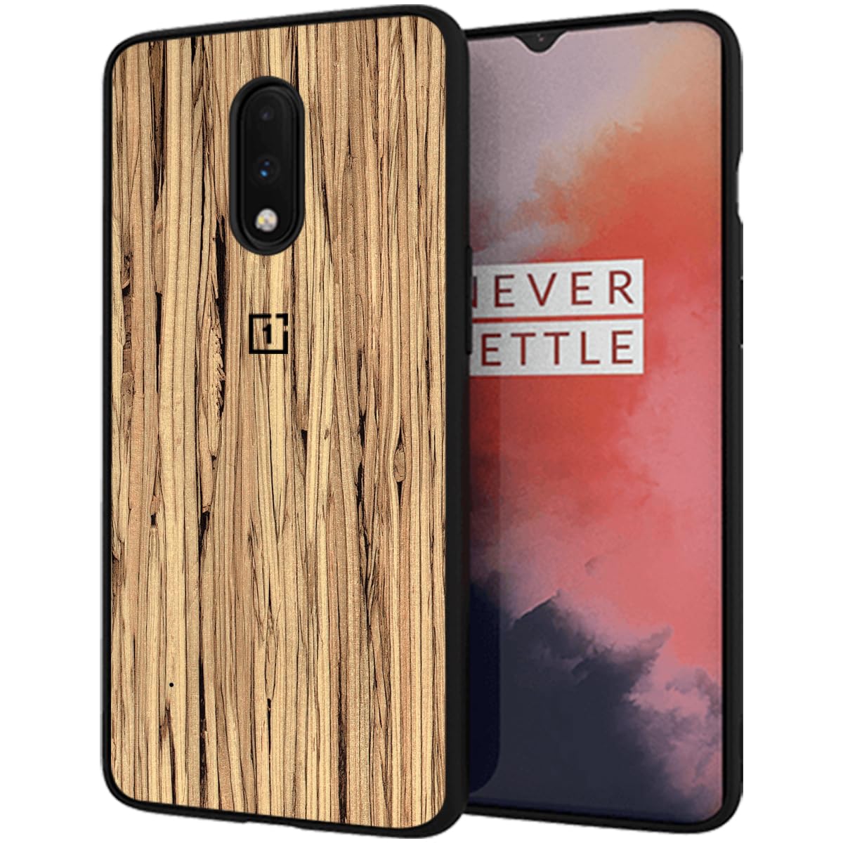 Riggear Sleek OnePlus 7 Back Cover Case (TPU+PC | Bamboo)