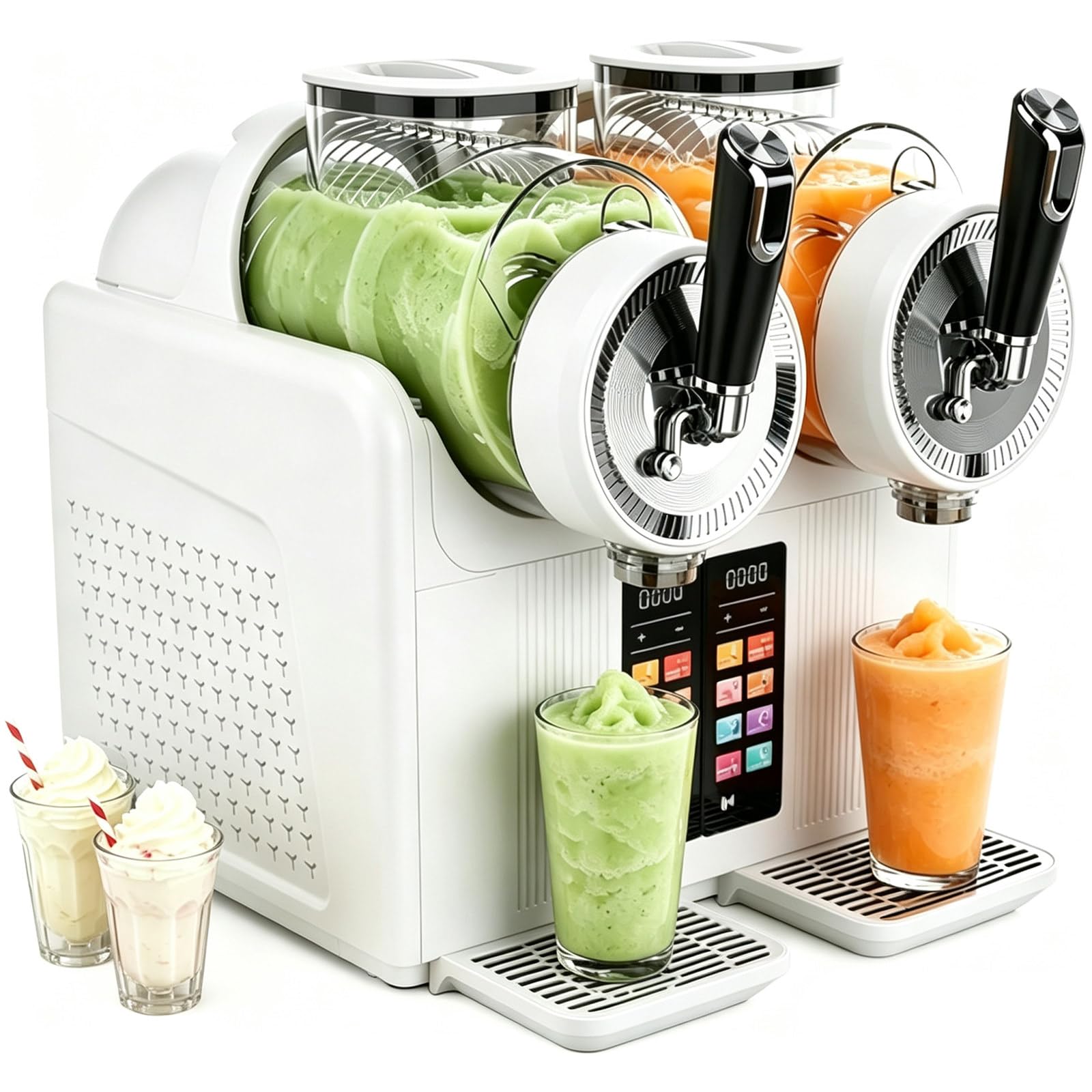 Máquina para granizados domésticos y heladera suave blanca de 430 W con programas integrados