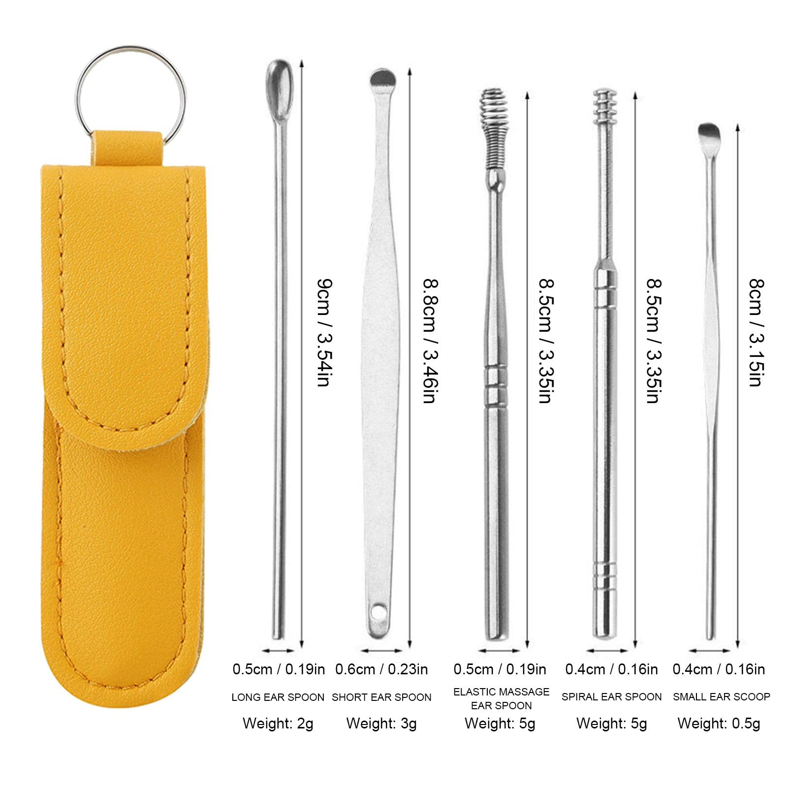 Retrait cérumen - Retrait cérumen Ear Pick,Outil Retrait Cire d'oreille en Acier Inoxydable, Ensemble 6 Outils prélèvement Cire d'oreille