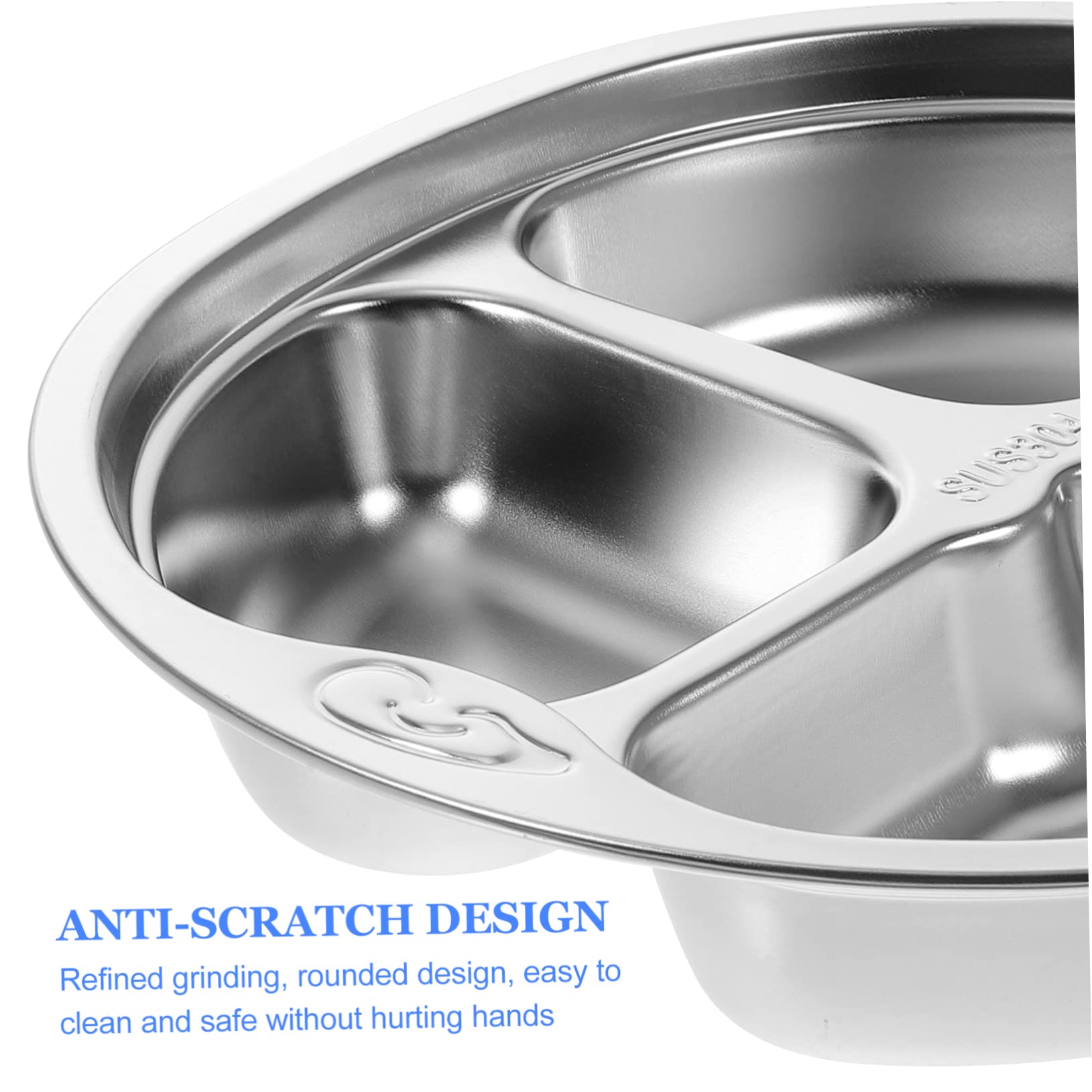 KICHOUSE Divided Stainless Steel Camping Plate Food Grade Tray with Multiple Compartments for Lunch Dinner Picnics and Outdoor Use Easy to Clean Versatile Design for Weight Control