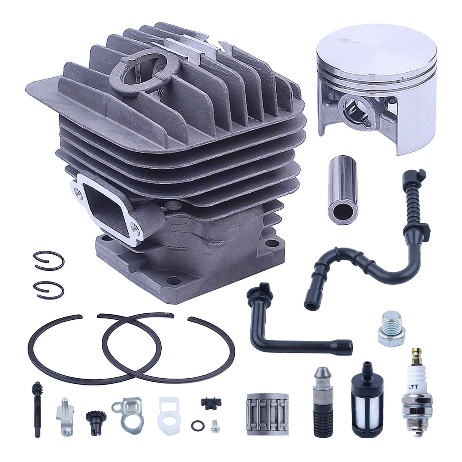 Kit de pistón de Cilindro de 52 mm for MS460 046, Filtro de Aceite, ajustador de Cadena, Accesorios for Motor de Motosierra de 2 Tiempos