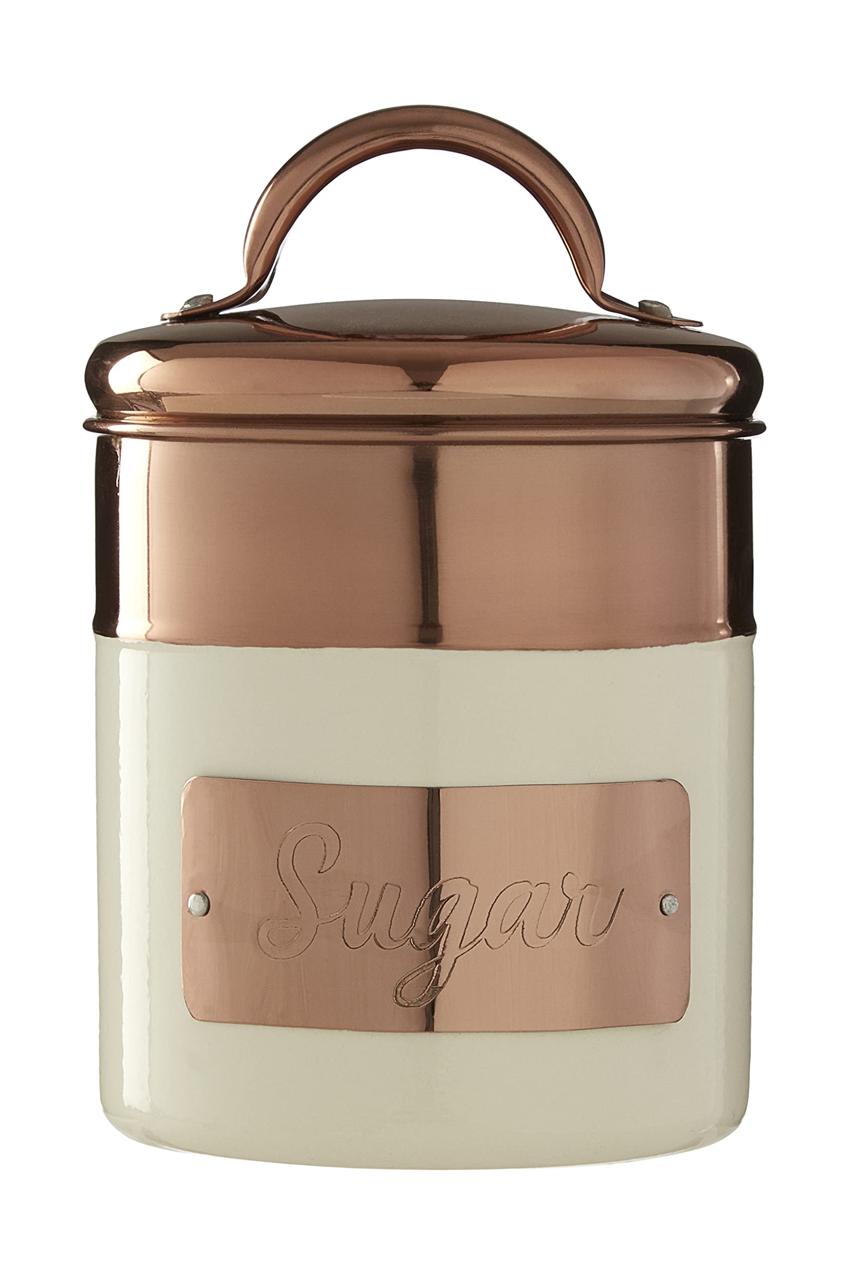 Prescott Cream Copper Embossed Sugar Kitchen Stainless Steel Storage Canister