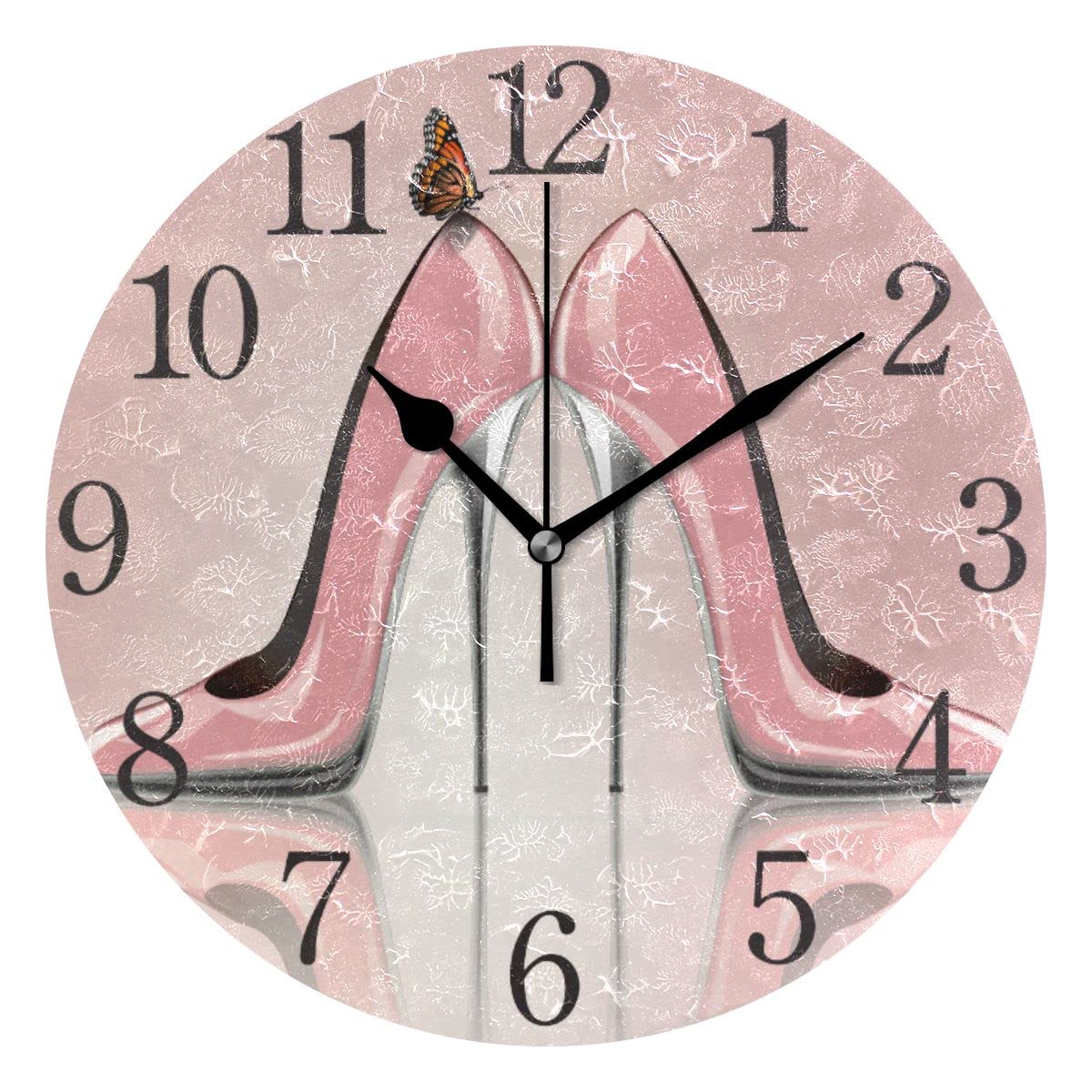 Horloge murale silencieuse de 24,1 cm ronde en acrylique pour maison et école