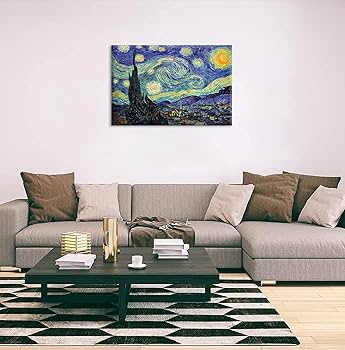 ゴッホ 星月夜 絵画 木製額入り 38㎝×43㎝ Amazon.co.jp: ゴッホ