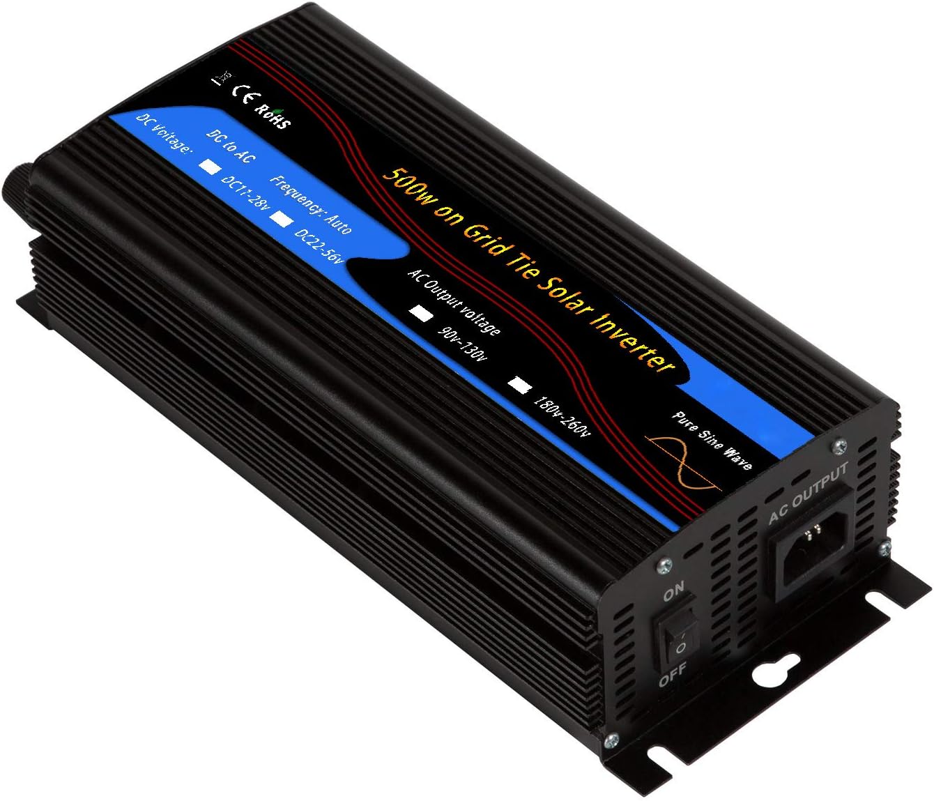 Flаѕh Sаlе Y&J 500w On Grid Tie Solar Inverter Pure Sine Wave DC11-28v to AC90-130v for 12v Solar System USA Plug