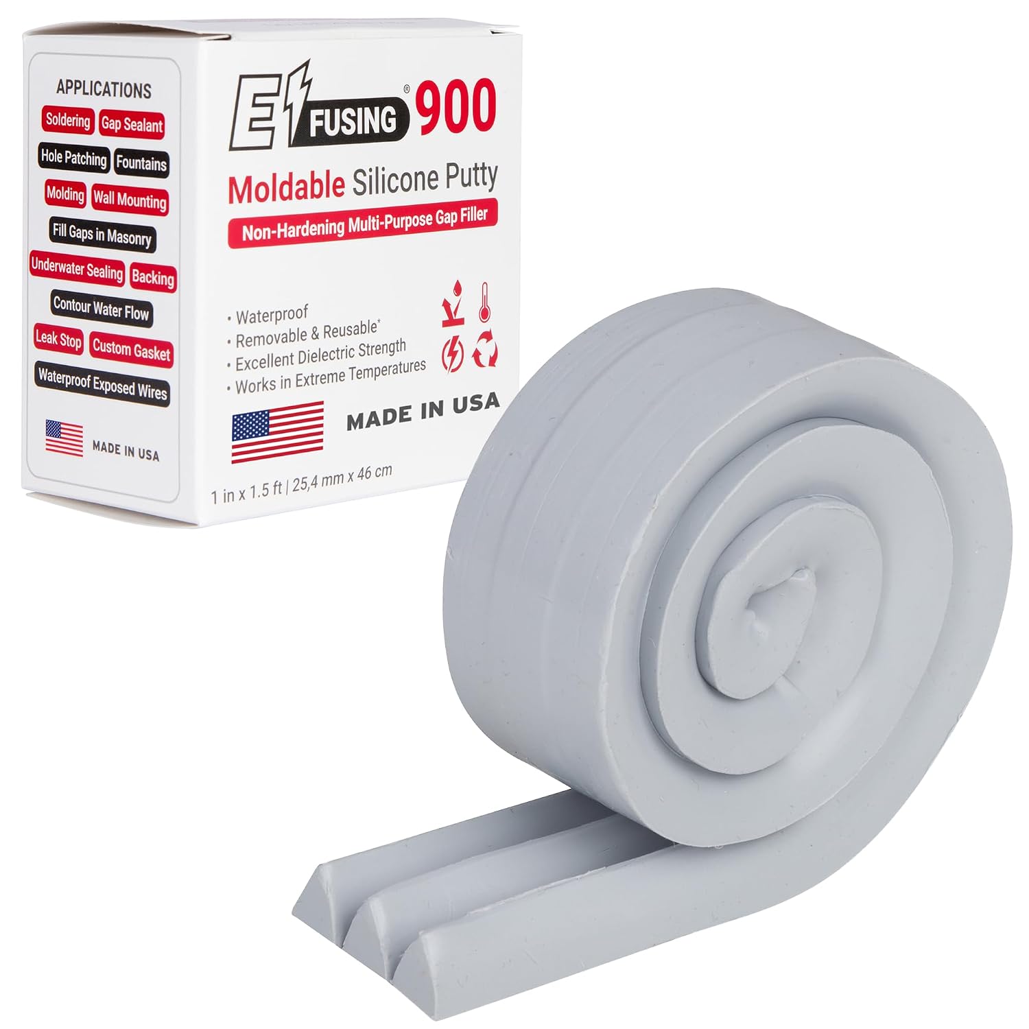 900 Moldable Silicone Putty - White Triangular Shape