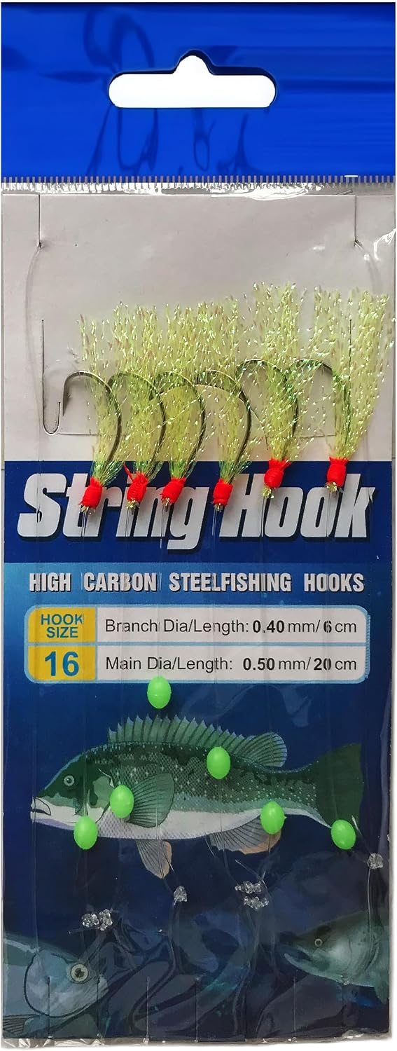 Bait Rigs Set - 22 Packs Luminous Bait Rigs with Sharp Hooks, Soft Shrimp Lure for Surf Fishing, Freshwater & Saltwater