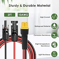Vista 5 de Cable de extensión solar a XT60 10AWG 3FT conector solar a XT60 Cable adaptador para panel solar a estación de energía portátil Generador solar