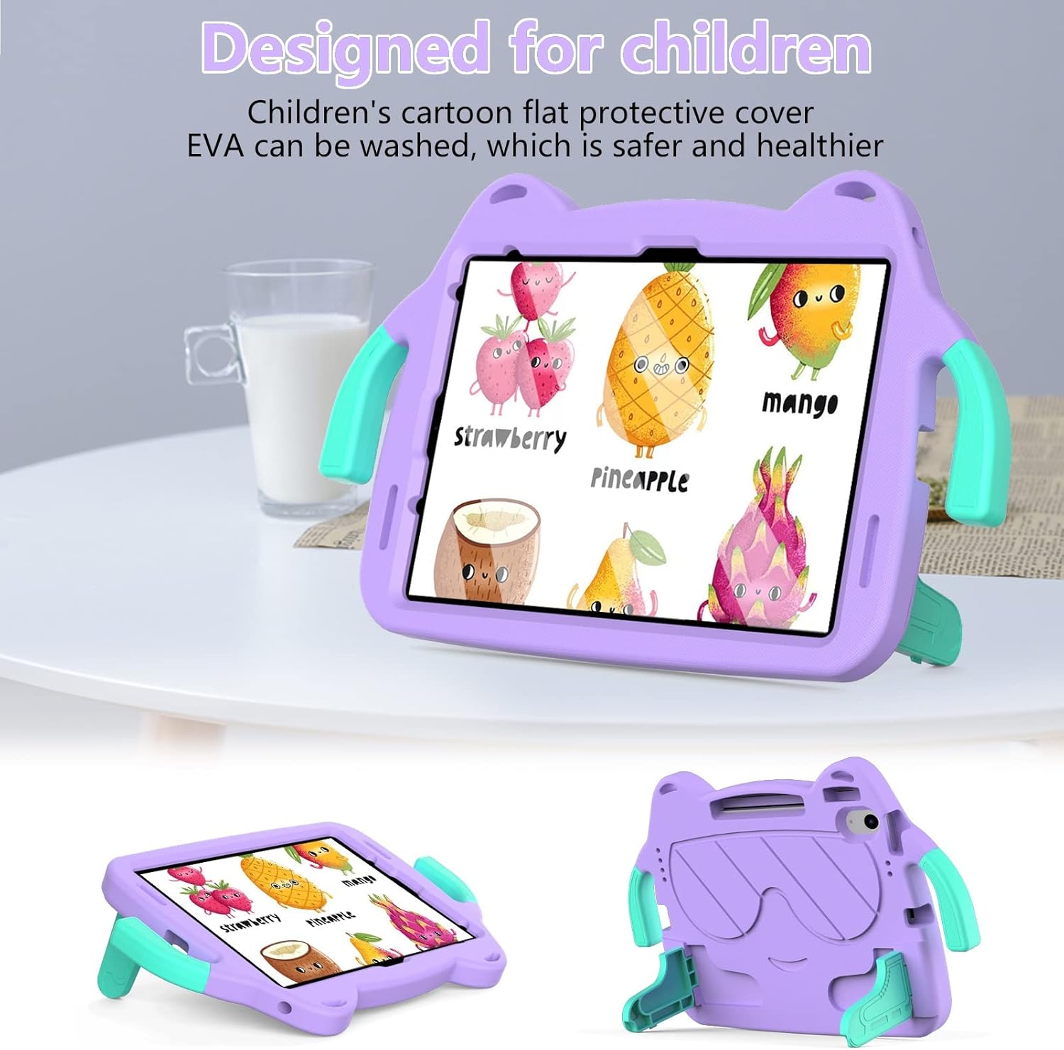 Tablet PC Bags Cases Sleeves Compatible with iPad 10(2022)/Air5 (2022)/Air4 (2020) 10.9 /Pro11 (2018) Kids Friendly Cute Case,Lightweight EVA+Rugged PC Shockproof Stand Protective Tablet Case with Sho