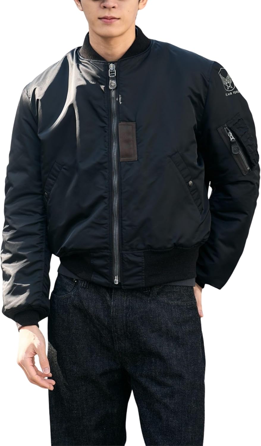 BAIMORE Unisex MA-1 Vintage Military Bomber Flight Cotton Jacket Workwear Outerwear for Fall and Winter Casual Wear