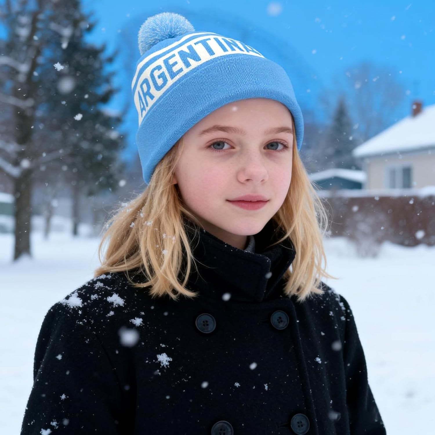 National Soccer Team Beanie - Fashion Knit Pom-Pom Hat Soft Headwear Cuffed Winter Hat Sport Fans Gift for Men Women - Image 2