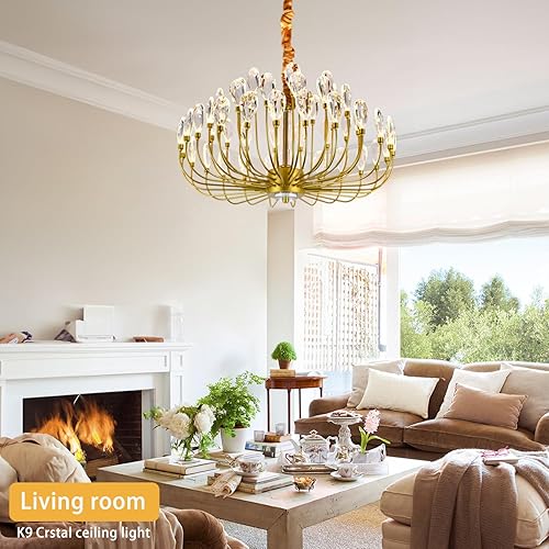 Miniatura 20 de Candelabro moderno de rama de árbol, 47.24 pulgadas, ramas de árbol de dinero, lámparas de cristal dorado, accesorios de iluminación colgantes