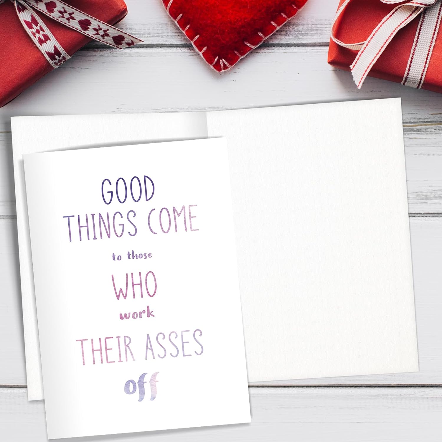 Huameigf Lovely Congratulations Card,Inspirational Work Hard Gifts,Good Things Come to Those Who Work Their Asses Off Card,Funny Promotions Cards for Friends 15 image 3 of 6 B09YNS7HWH