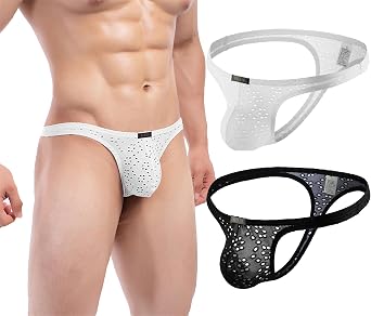 Mens Sexy Perforated Breathable Thong Mens Thong Underwear