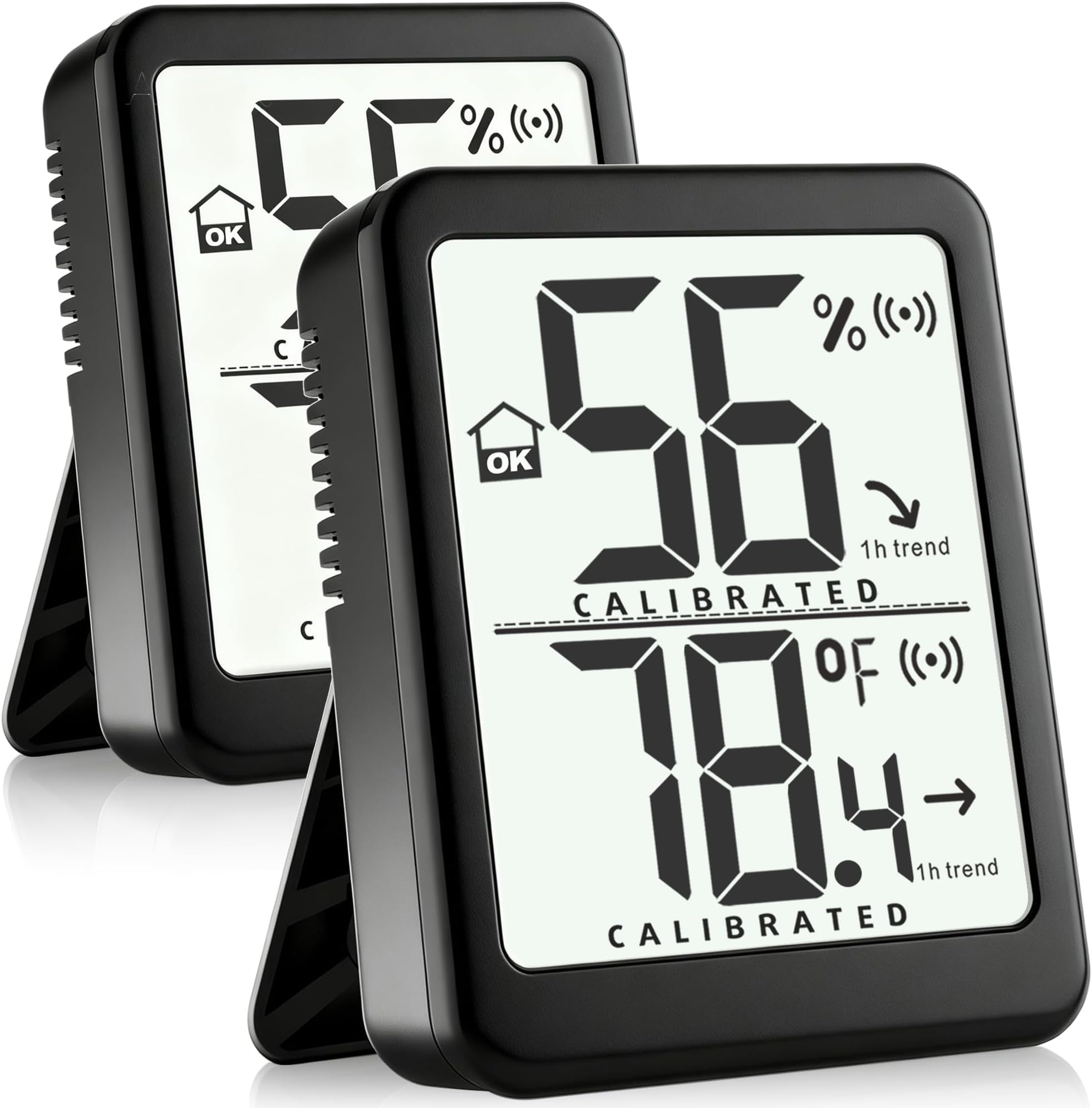 Antonki 2 Pack Room Thermometer Small Hygrometer Indoor Humidity Monitor Sensor, Digital Temperature and Humidity Meter Gauge for Home, Baby Nursery, Reptile, Greenhouse - Battery Included