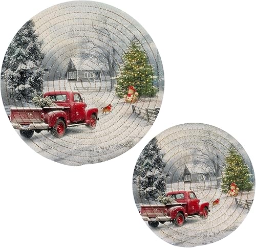 Boccsty Tapete de salvamanteles de carnaval de Mardi Gras con cuentas de colores, 2 unidades de tejido redondo, para mesa de cocina, protector de