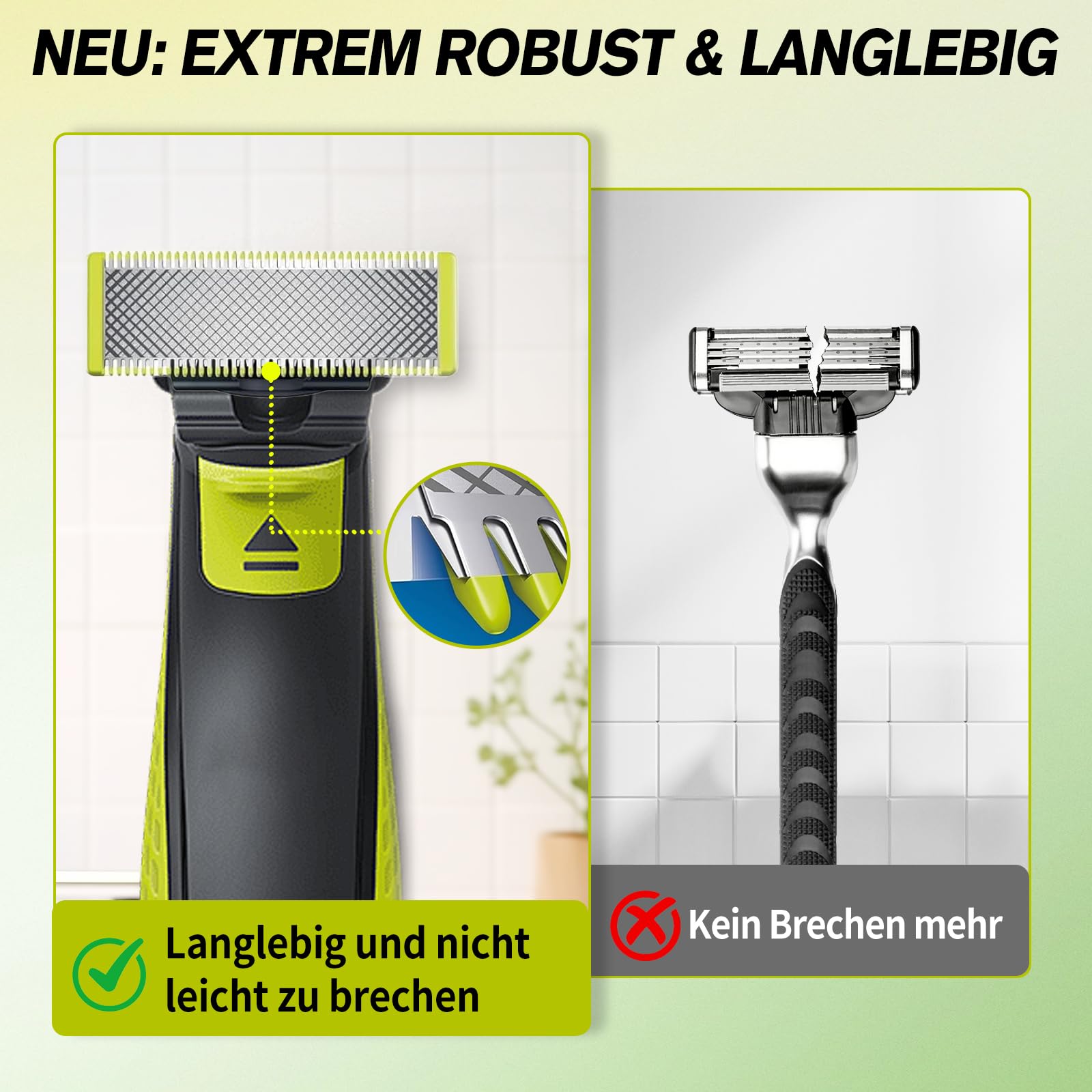 3 Stück Ersatzklingen für Philips OneBlade & OneBlade Pro – Bruchsicher & Langlebig für Gesicht und Körper.