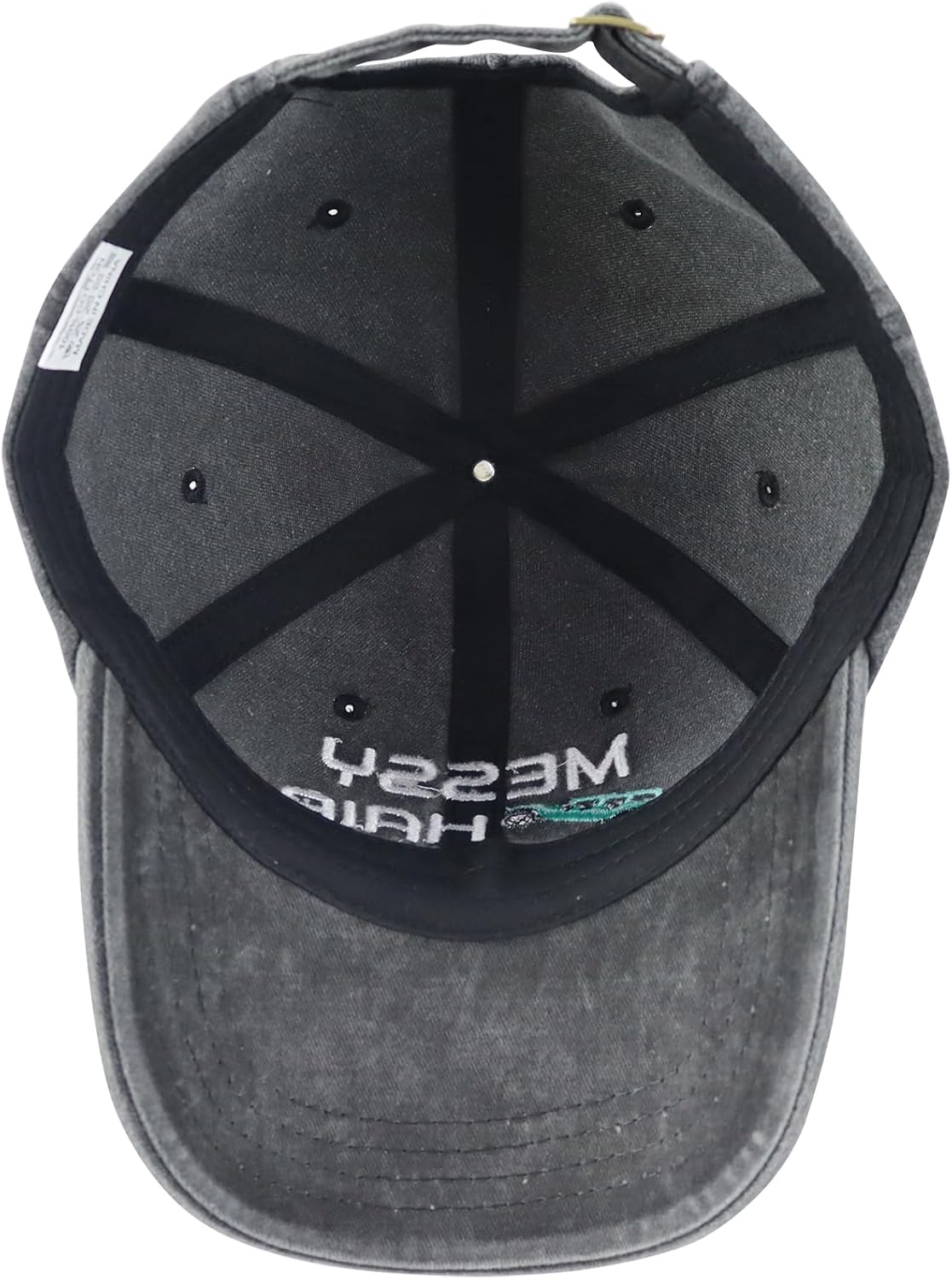 Goyklrb Messy Hair Don't Care Baseball Cap for Women Men, Funny Adjustable Washed Cotton Embroidered Hat - Image 5