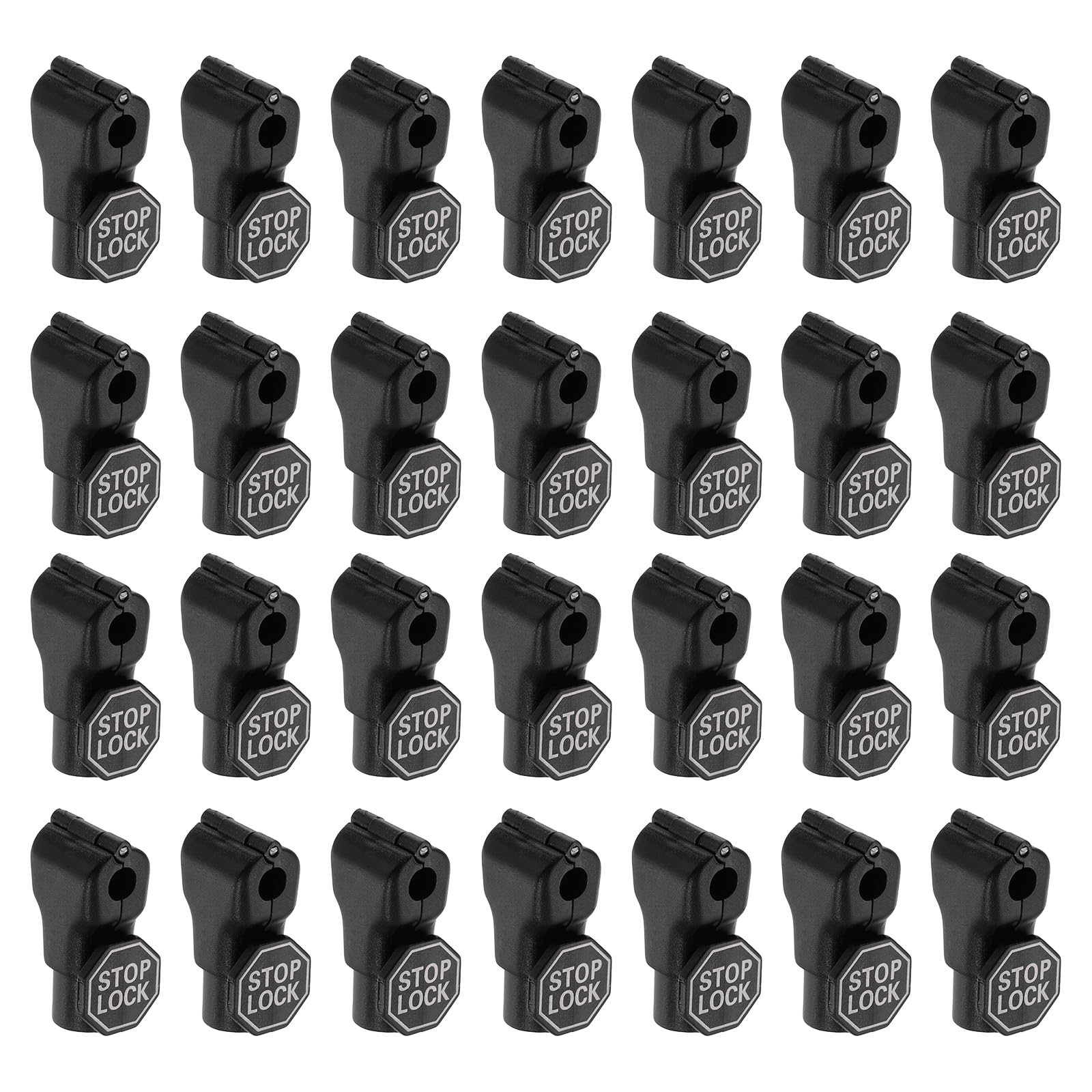DTGN Ganci Magnetici con Blocco 6mm 200 Pezzi ABS Nero | Blocco di Sicurezza per Esposizione, Accessorio Universale per Pannelli Forati, per Vari Negozi e Centri Commerciali