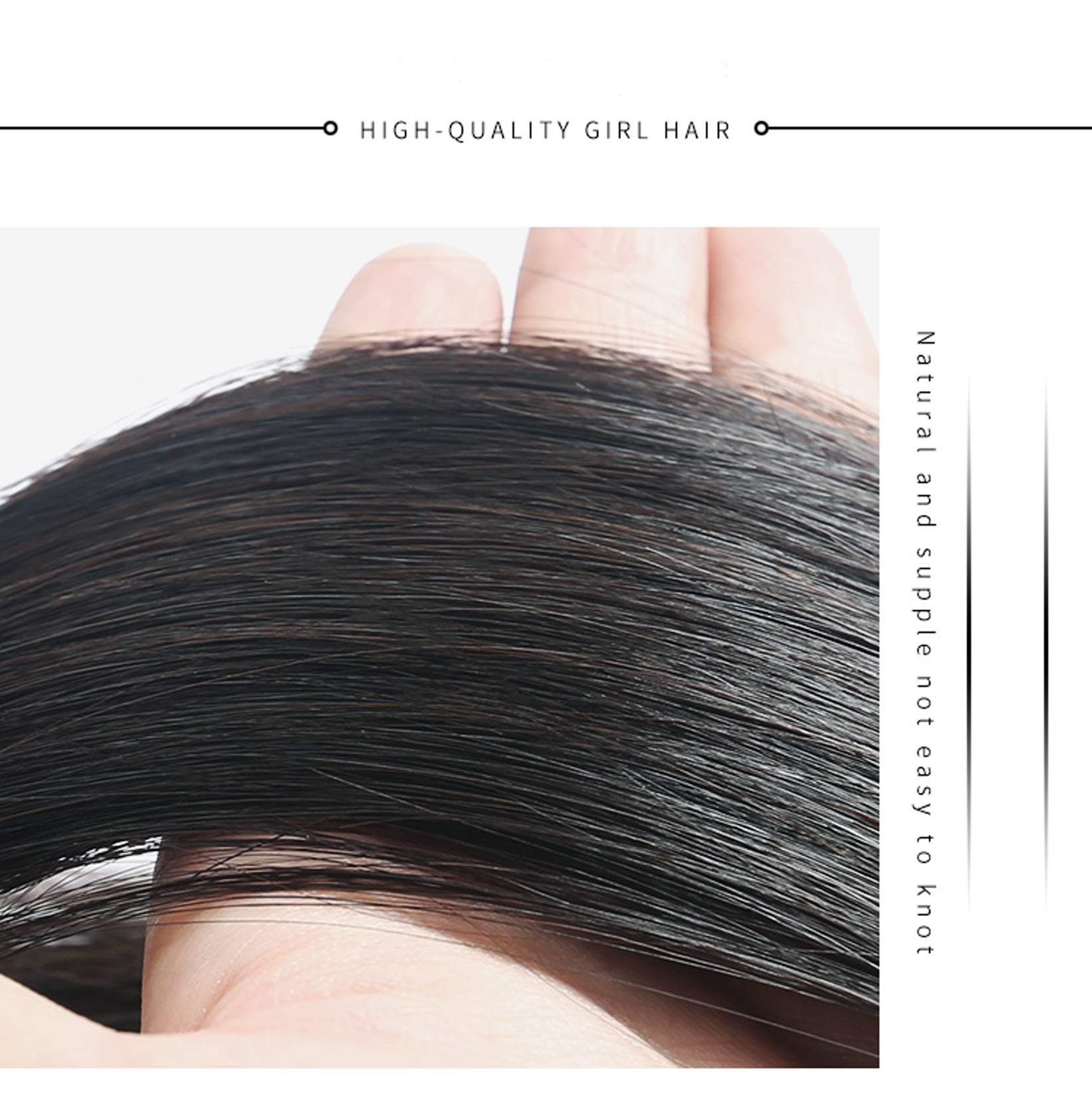 Extensión de cabello de primera generación 6D sin costuras Las extensiones de cabello humano real 6D se pueden escaldar, teñir y reutilizar para mujeres/niñas, 5 filas,24inch (60cm)