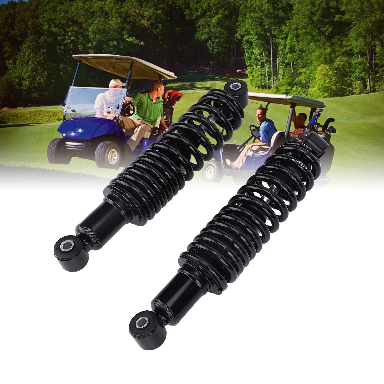 2 szt. Wytrzymałych Tylnych Amortyzatorów ze sprężyną, Zamiennik do Wózków Golfowych z Silnikiem Gazowym G16, G19, G20, G22, G29, Wyprodukowanych w 1995 r. i Późniejszych,