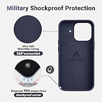 Vista 5 de AOTESIER Funda diseñada a prueba de golpes para iPhone 13 Pro, funda de silicona líquida con [forro de microfibra suave antiarañazos] protección