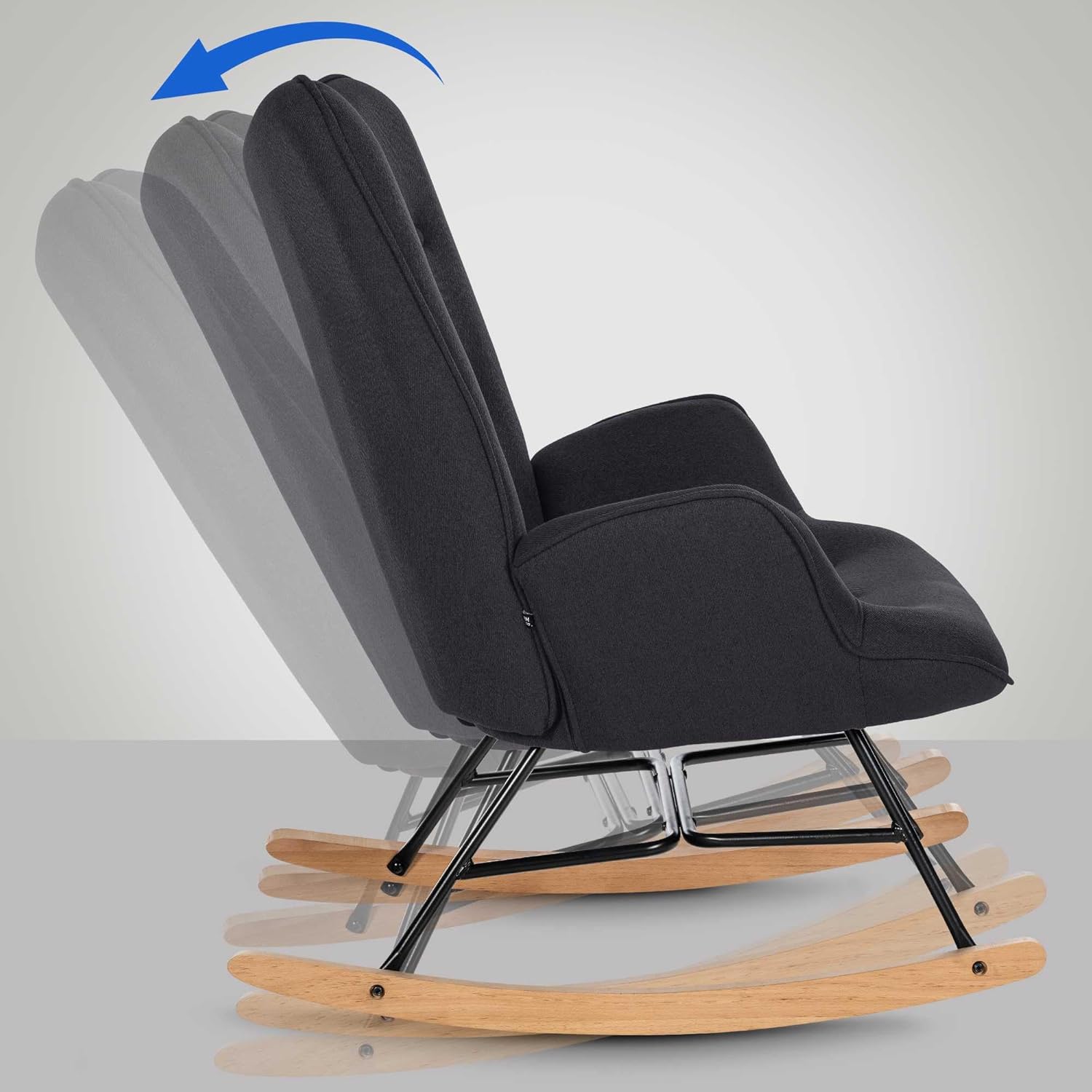 Illustration of the rocking motion of the CLP Sanka I chair