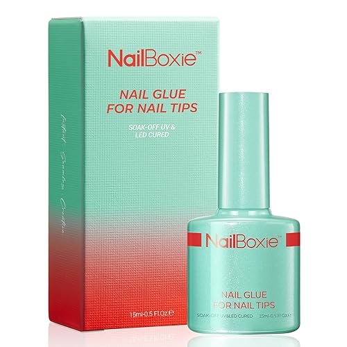 modelones Pegamento de uñas para puntas de uñas, pegamento 9 en uno para prensa, puntas transparentes, necesita curado con luz UV, 0.5 fl oz