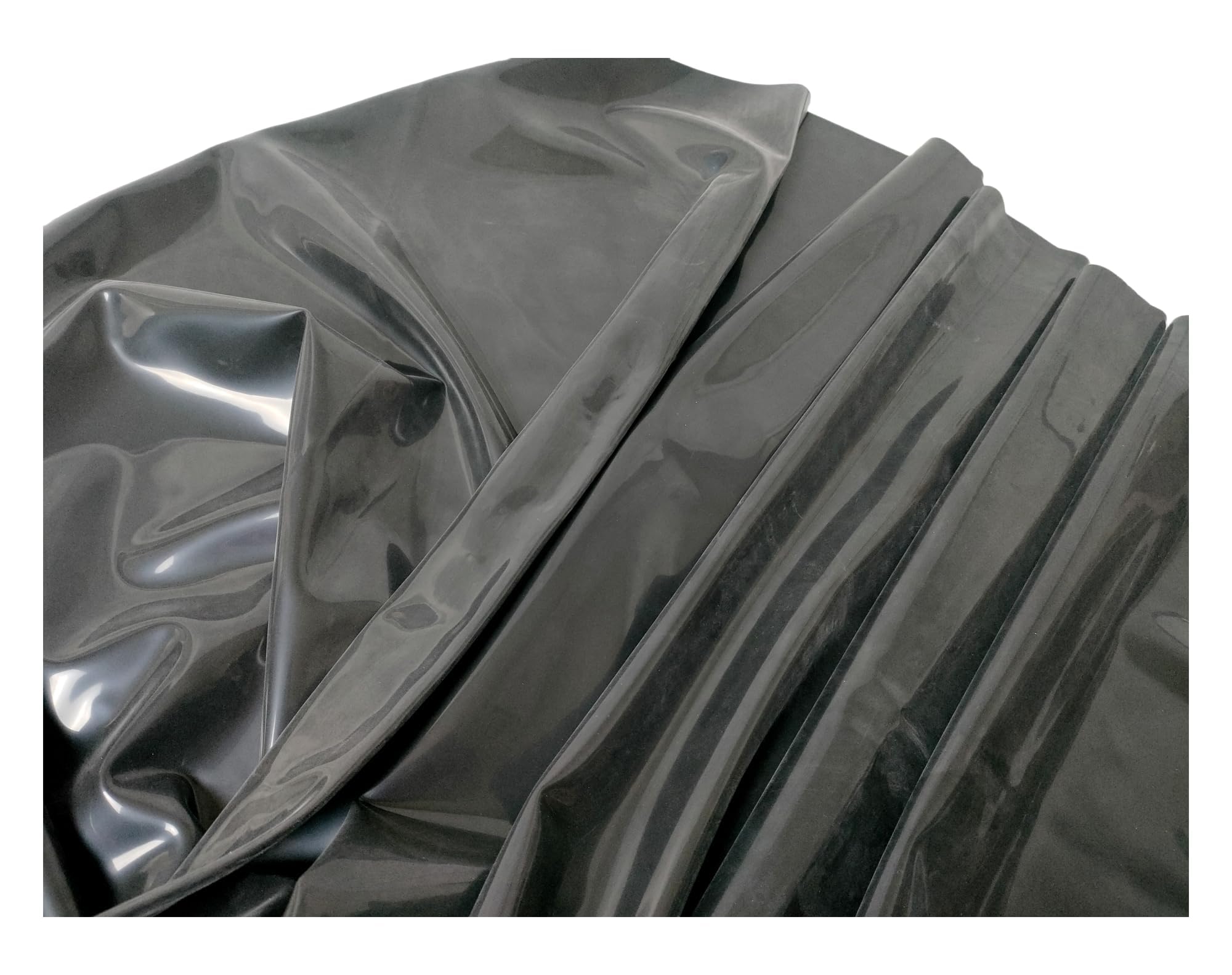Tissu en latex naturel véritable - Pour le massage SM - Effet mouillé - Imperméable - 0,4 mm d'épaisseur - Noir - 1,1 x 2 m