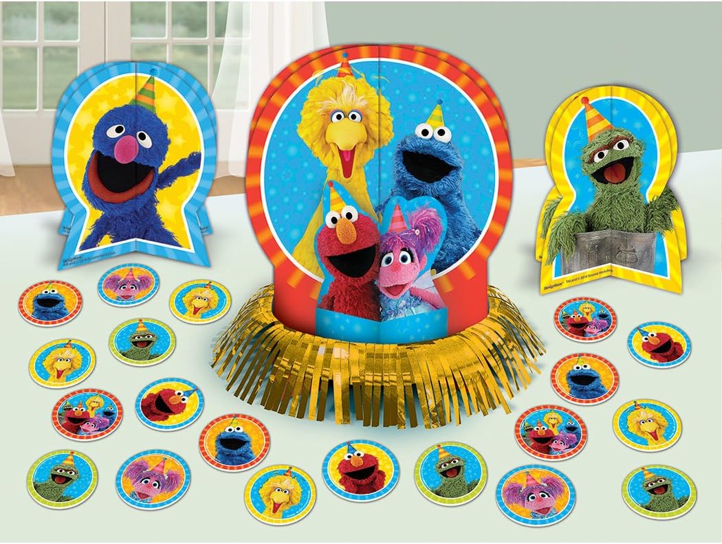 amscan 281672 Table Decorating Kit Sesame Street Collection 1 Pack (23 pcs) Party Accessory, Multicolor, One Size