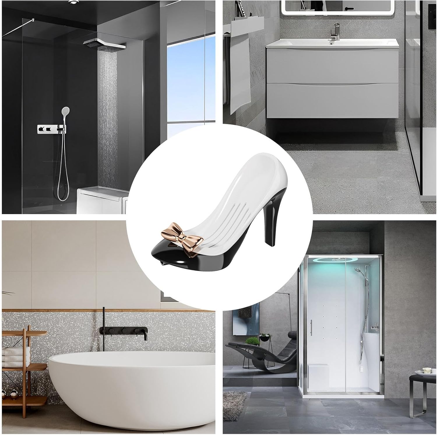 Funny High Heels Soap Dish, High Heels Shape Shower Soap Holder with Drainage, Suction Soap Bar Holder for Bathroom image 4