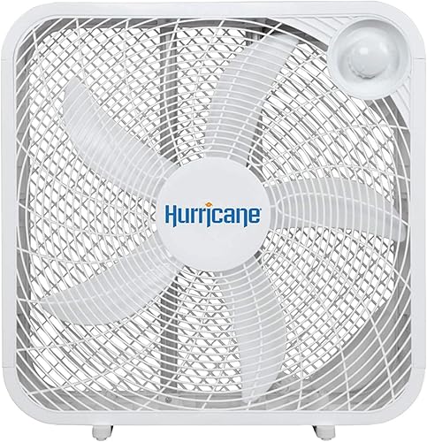 Miniatura 7 de Ventilador de piso clásico Hurricane, ventilador de montaje en caja con 3 velocidades silenciosas, blanco, 20" - Unidad de enfriamiento de aire