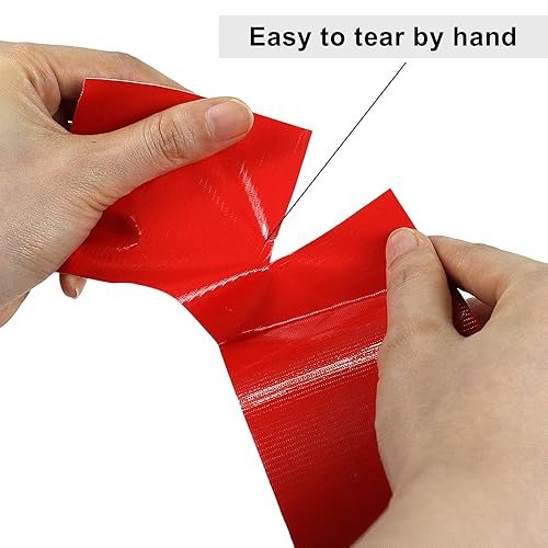 Miniatura 5 de Cinta adhesiva roja de 3 pulgadas, cinta adhesiva resistente de color rojo de 3 pulgadas x 60 yardas, 9 mil de grosor, grado industrial,