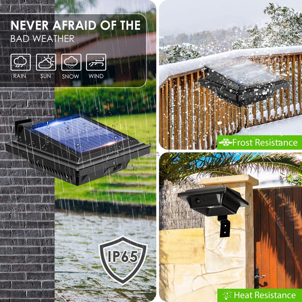 Solar Dachrinnenlampe für den Außenbereich, 8STK Solarlampen für Außen Garten, Wasserdichte 40 LEDs Zaunbeleuchtung, Schwarz Solar Wandlampe Warmweißes Solarlicht für Garage, Terrase